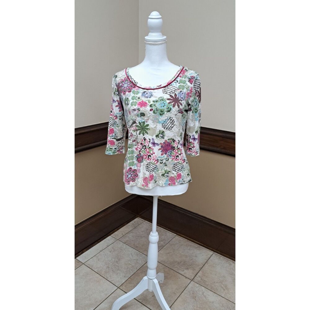 Christopher & Banks 3/4Sleeve Floral Top Medium Cottagecore, Romantic, Dreamy